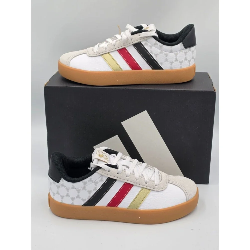 Adidas VL Court 3.0 K Youth 1.5 White Multi Color Gum Sneakers KI3121 NIB